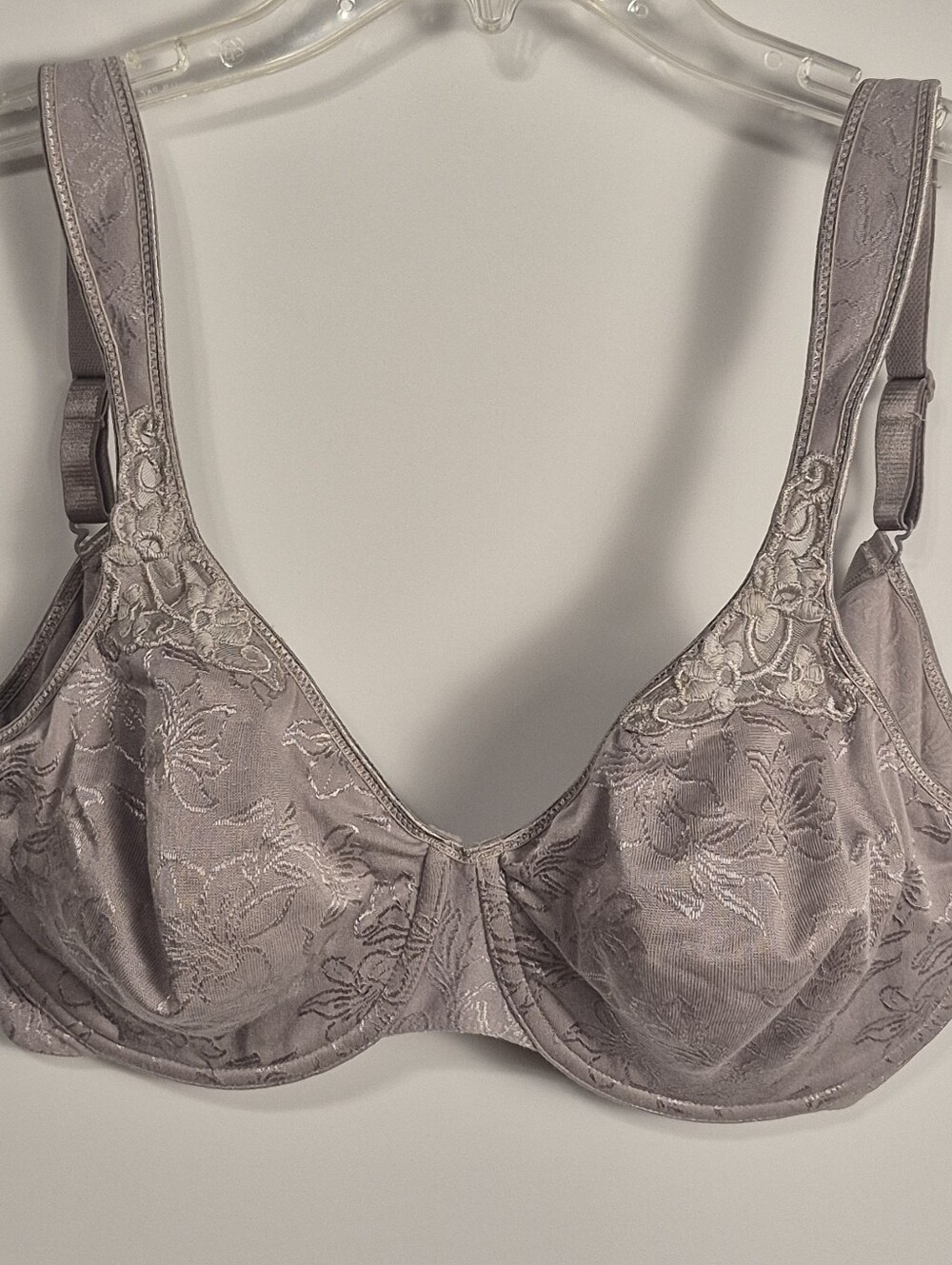 Playtex 18 Hour Original Comfort Strap Bra 38D Lilac Floral Jacquard Underwire